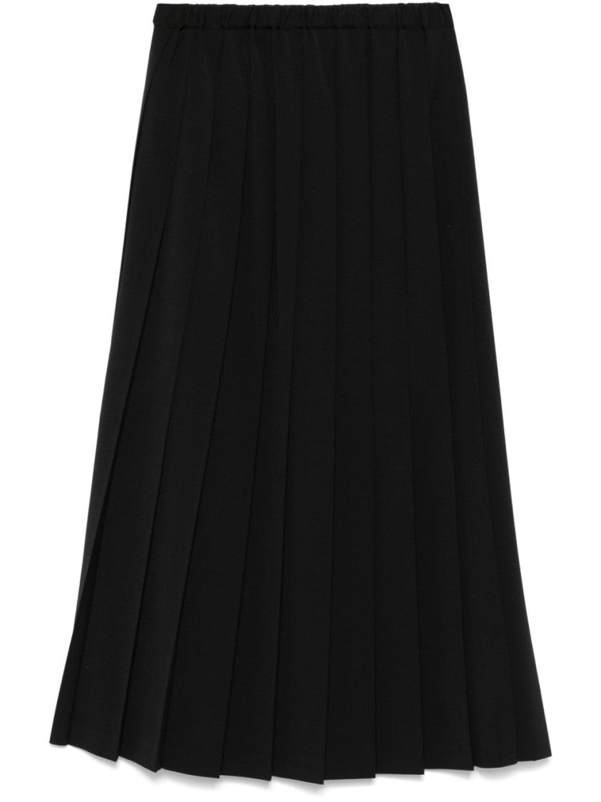 Junya Watanabe Pleated Midi Skirt With Flared Design