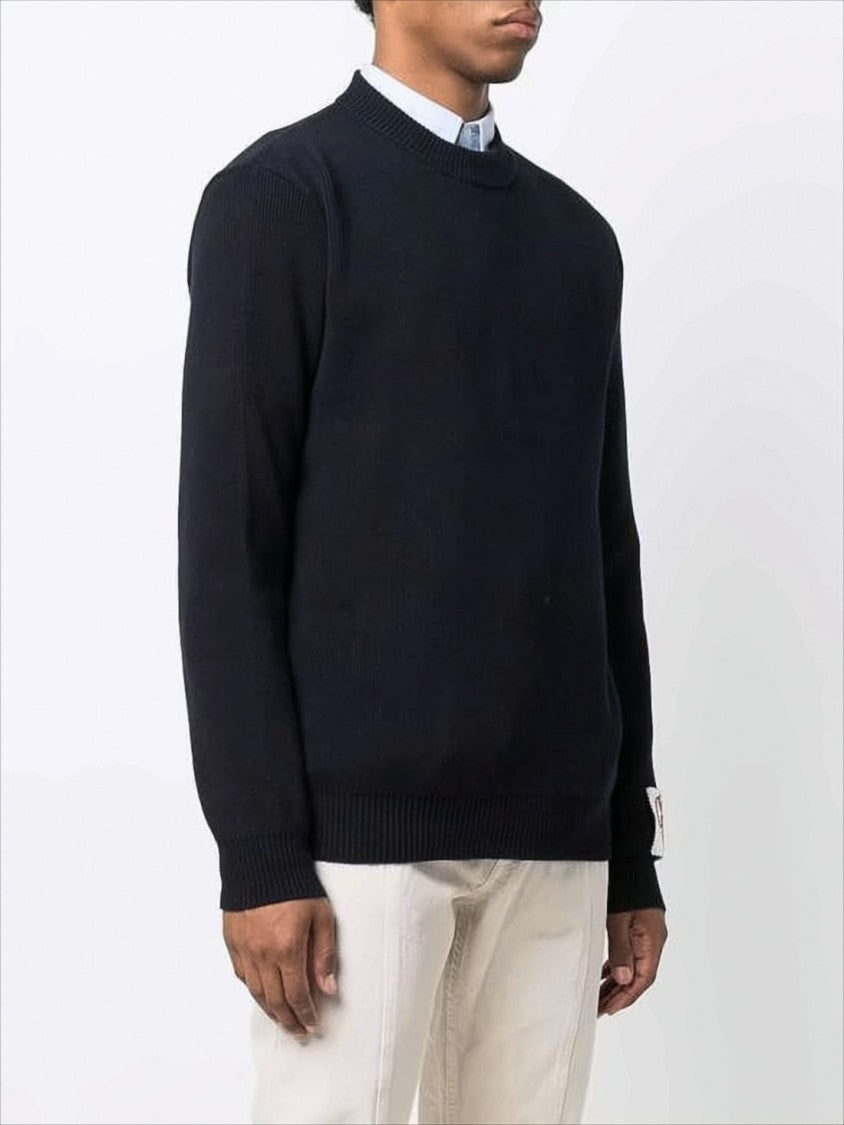 Golden Goose Crew Neck Sweater With Contrasting Patch