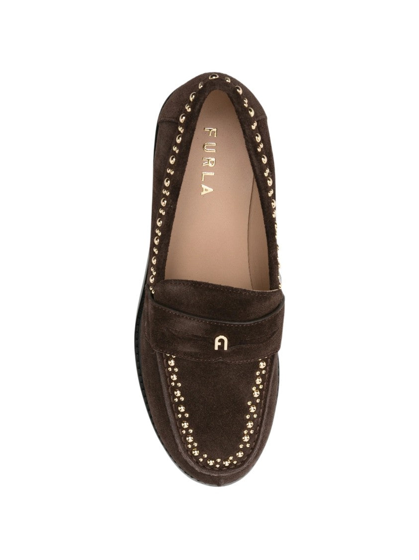 Furla College Leather Loafers