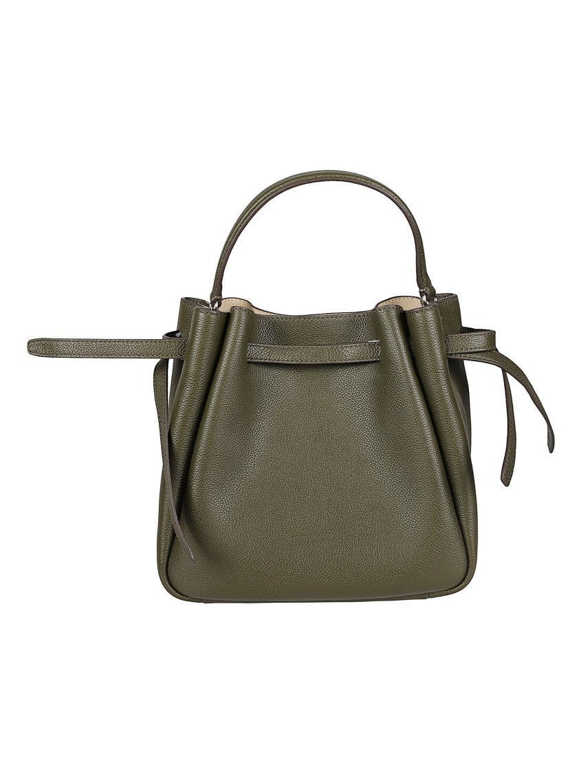 Tory Burch Romy Structured Pebbled Leather Bucket Bag