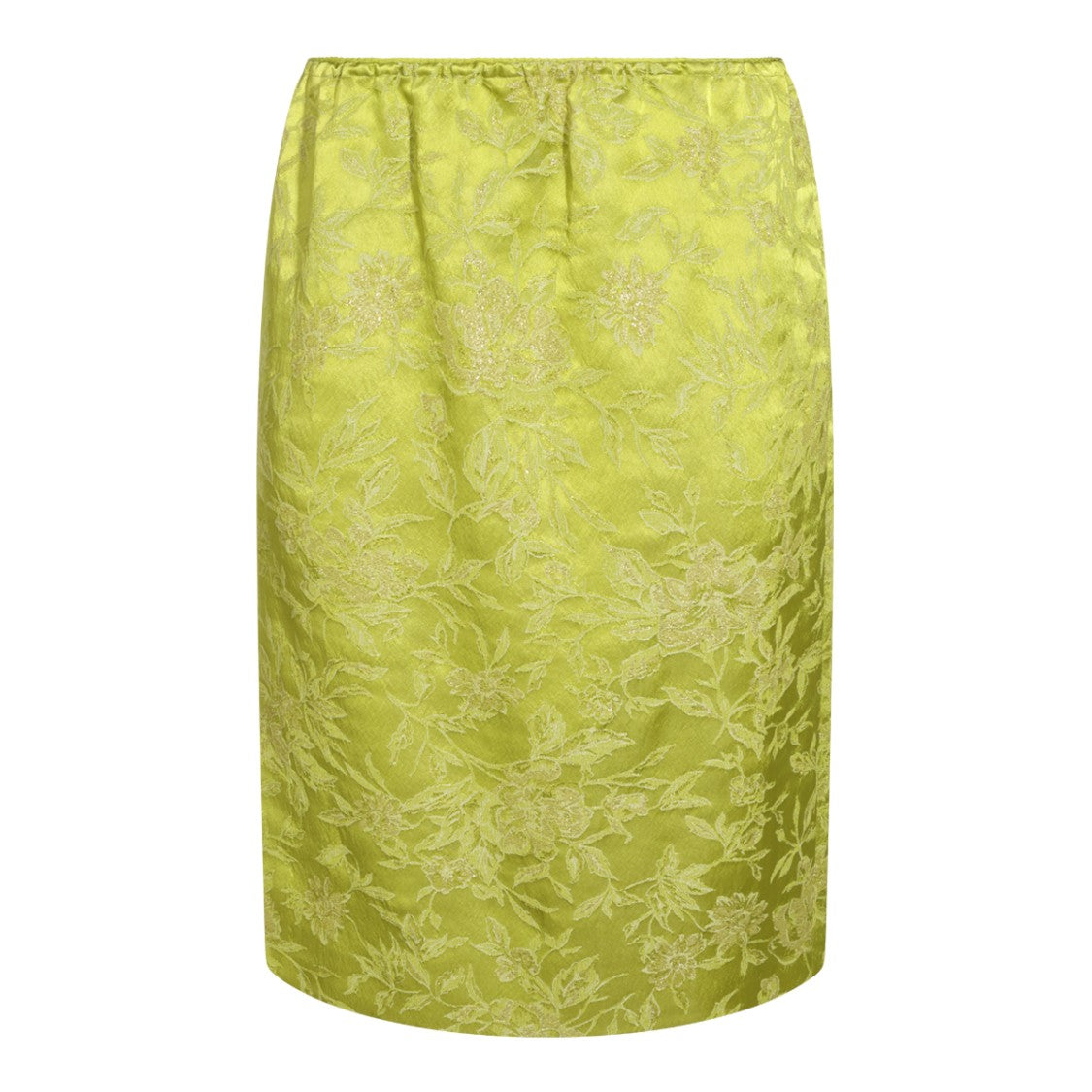 Saint Laurent Intricate Floral Lace Pencil Skirt With Zip Closure
