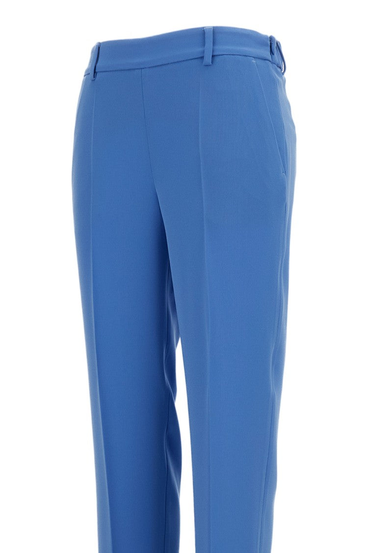 Alberto Biani Light Blue Straight-Leg Elasticated Waist Cropped Pants