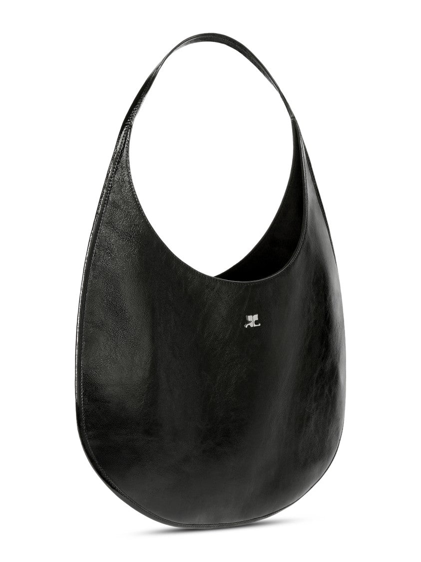 Courrèges Crescent-Shaped Flat Tote Bag With Glossy Finish