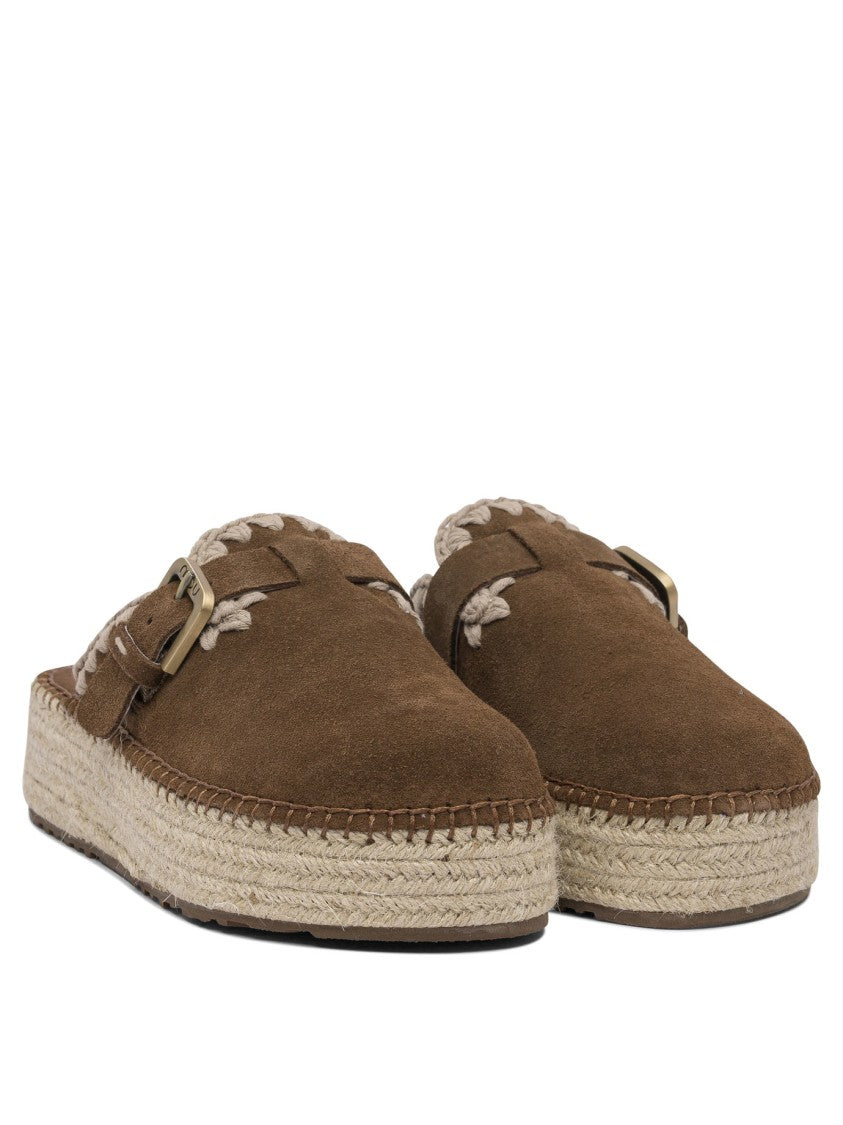 Mou Soft Suede Loafers With Braided Trim