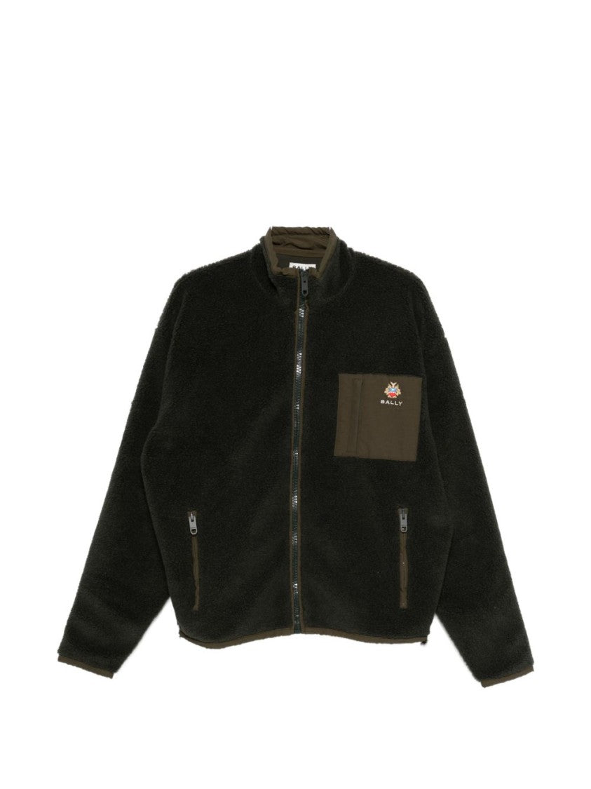 Bally Fleece Texture Sweater With Crest Motif