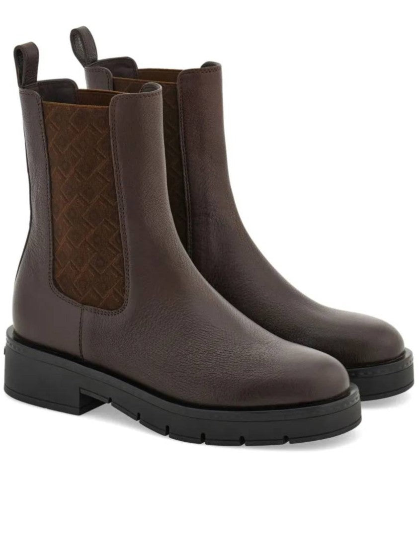 Salvatore Ferragamo Mohave Embossed Goat Skin Ankle Boots