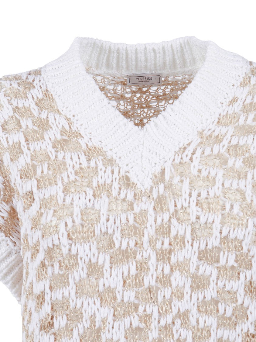 Peserico Short Sleeve Open Knit Sweater