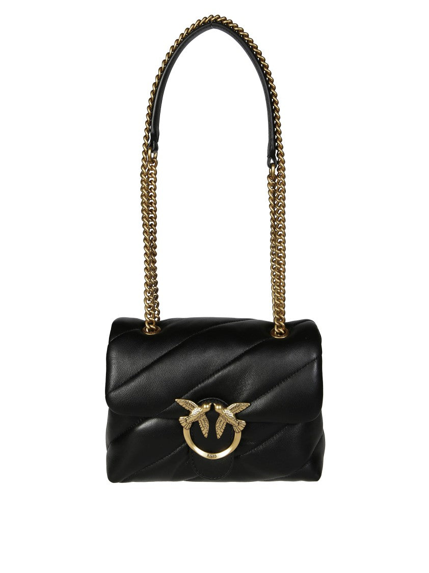 Pinko Black Quilted Mini Sheep Nappa Handbag