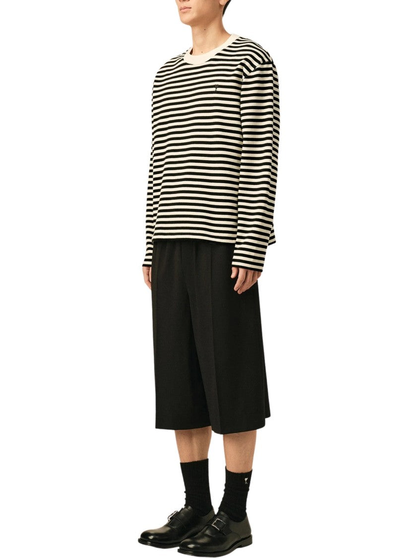 Ami Paris Ami De Coeur Striped Long-Sleeve T-Shirt