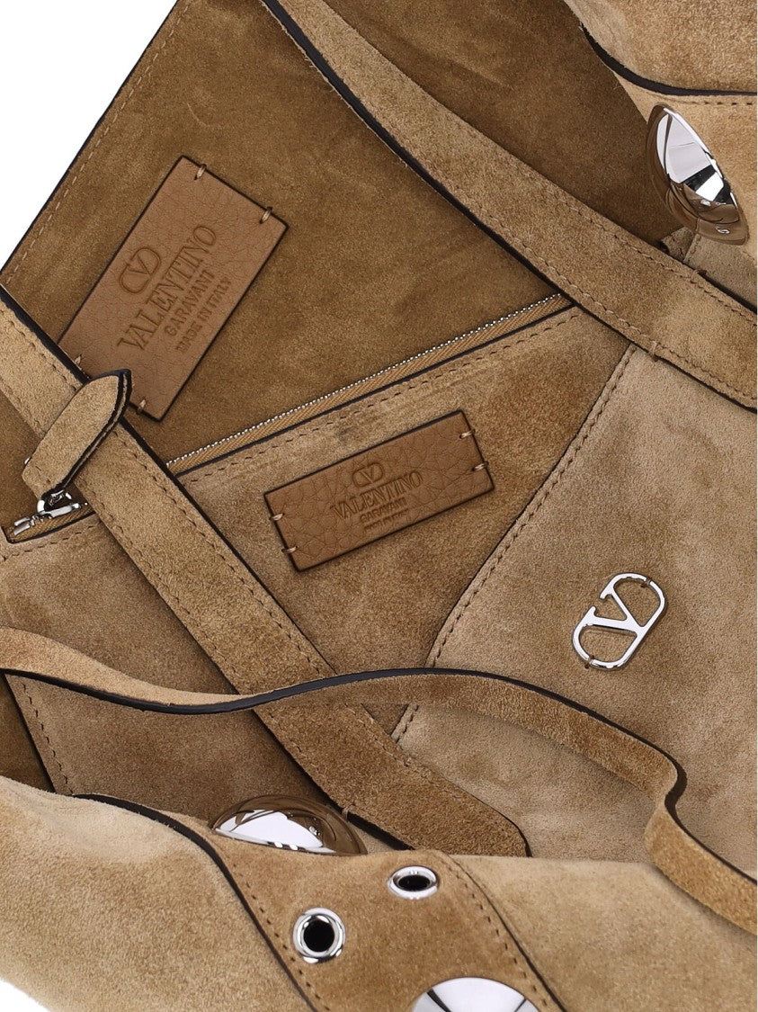 Valentino Garavani Structured Beige Handbag With Minimalist Design