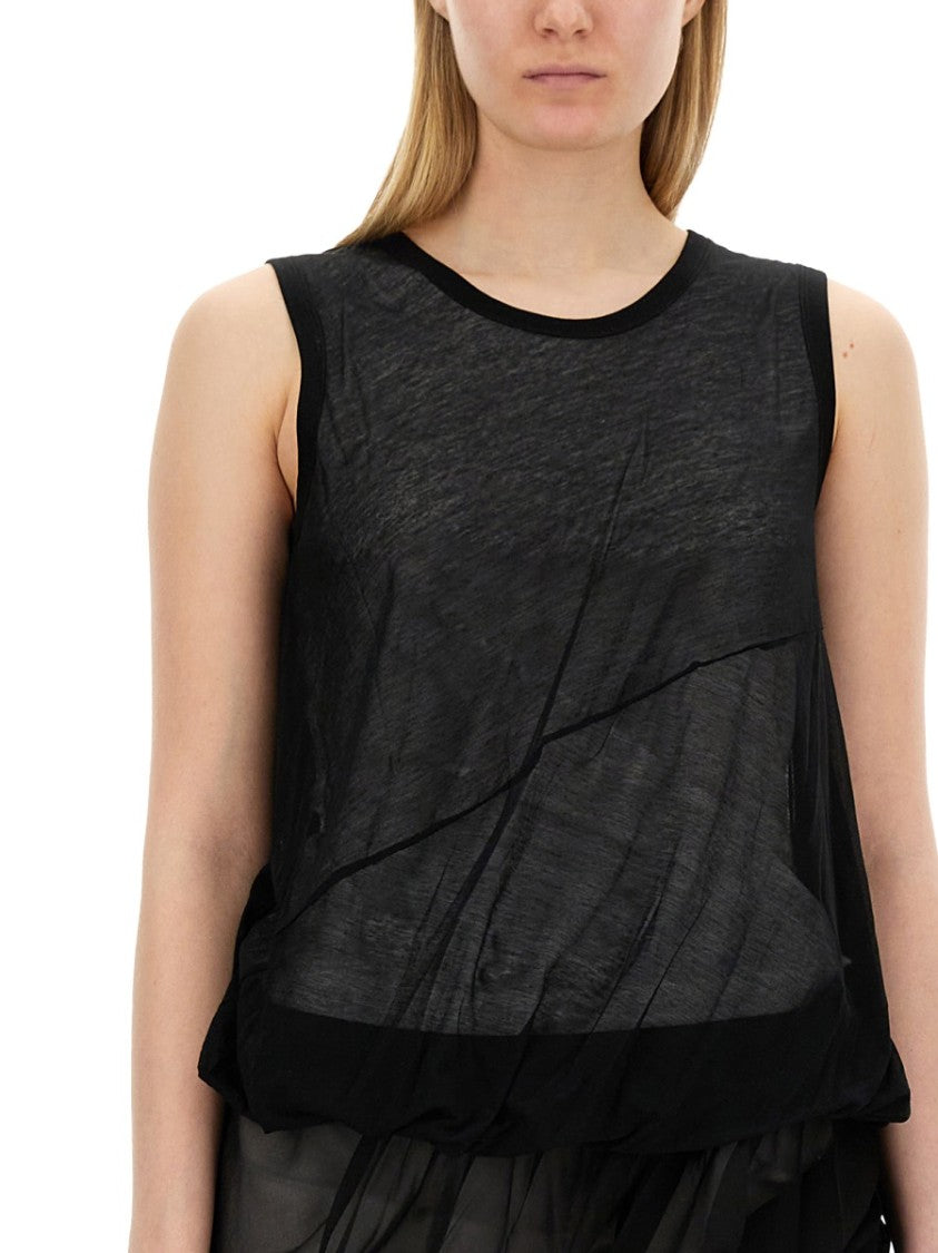 Helmut Lang Layered Black Jersey Tank Top