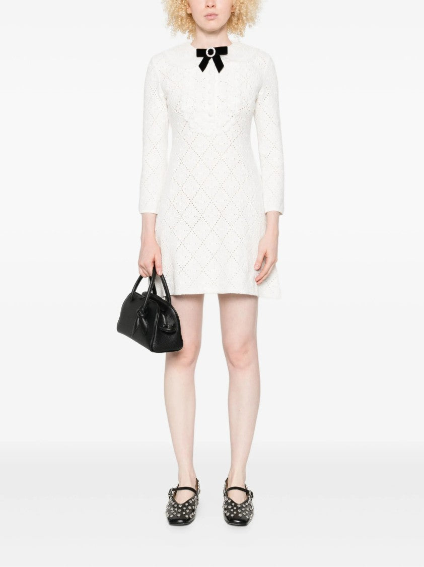 Self-Portrait A-Line Mini Dress With Velvet Bow