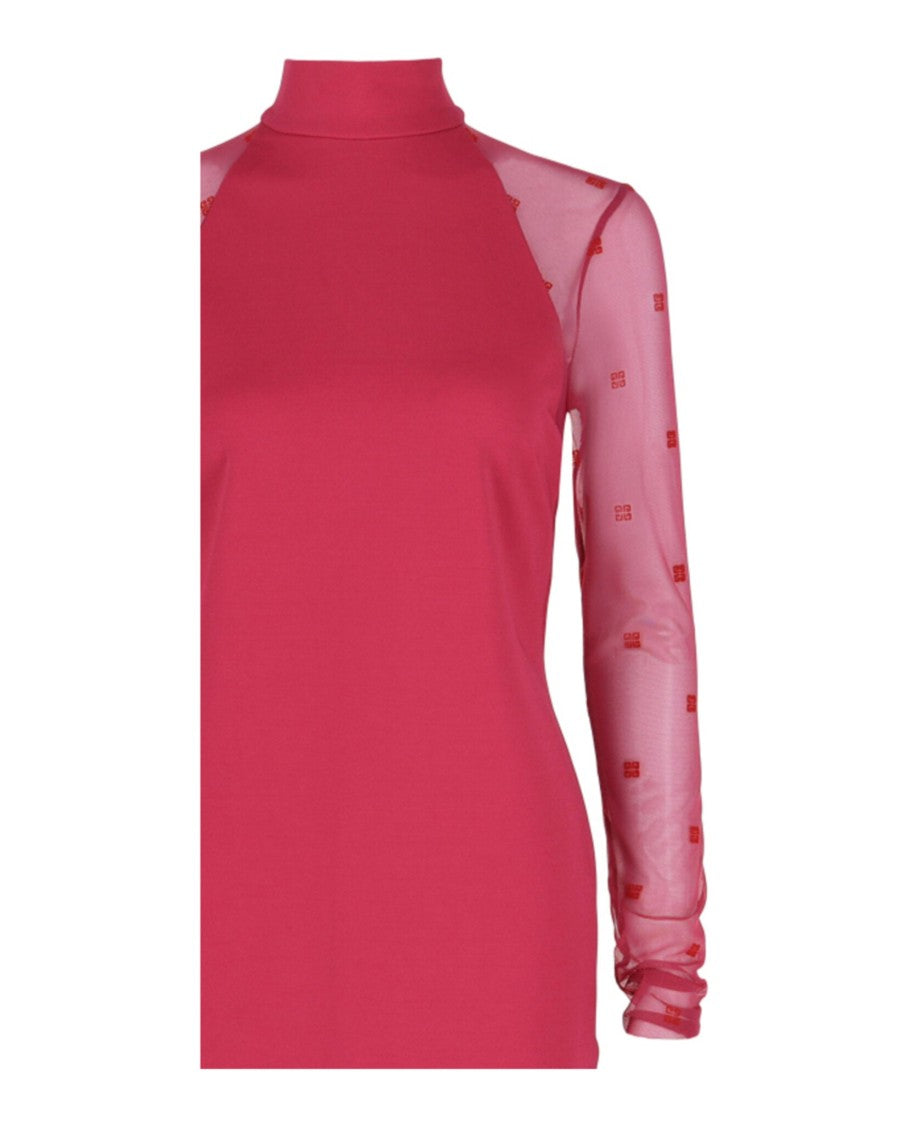 Givenchy Mesh 4G Mock Neck Dress