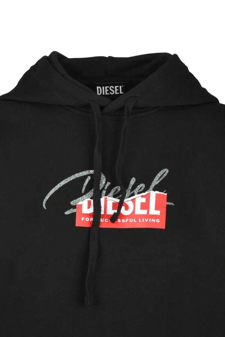 Diesel Black Graphic Hooded Sweatshirt