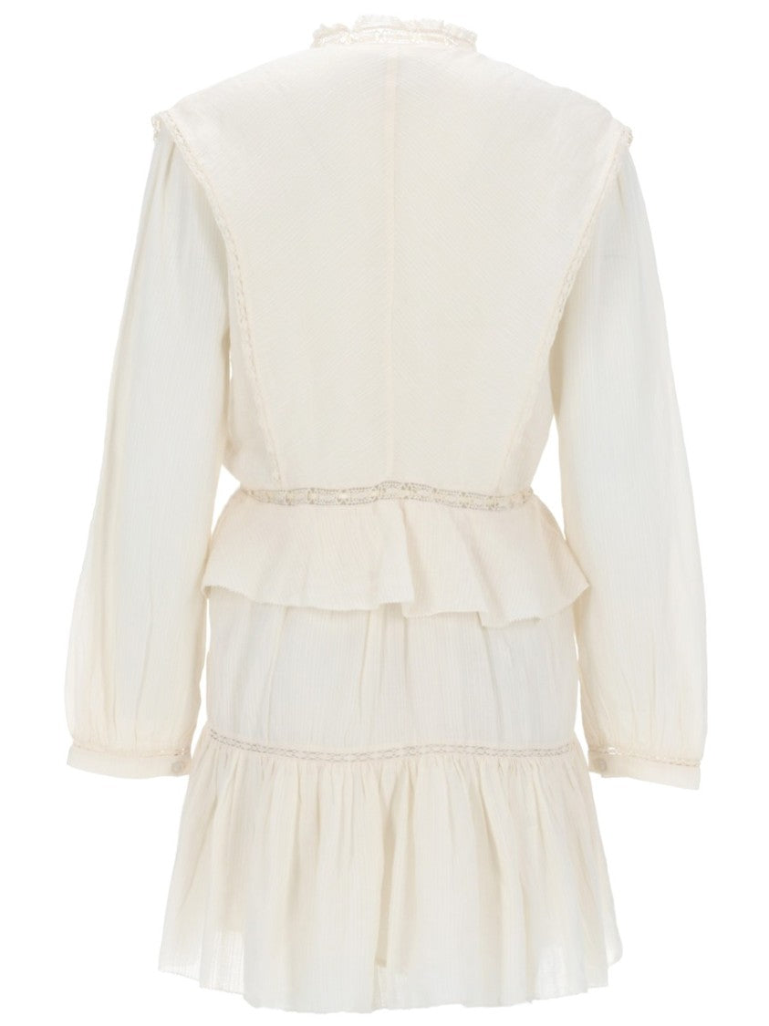 Isabel Marant Étoile Damya Ruffled Trim Lace Mini Dress