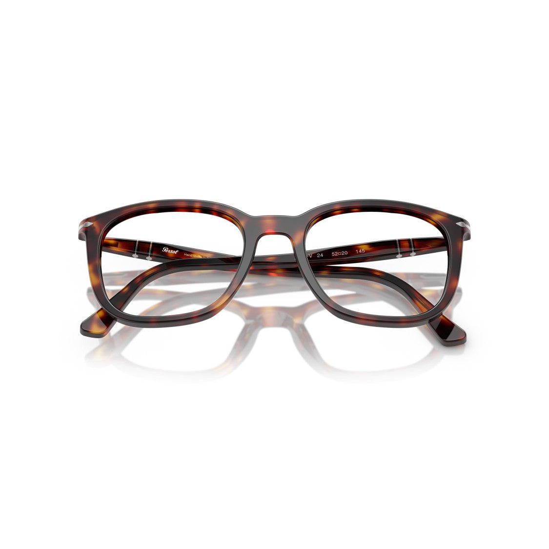 Persol 0Po3355v Square Tortoiseshell Acetate Eyeglasses With Silver Accents