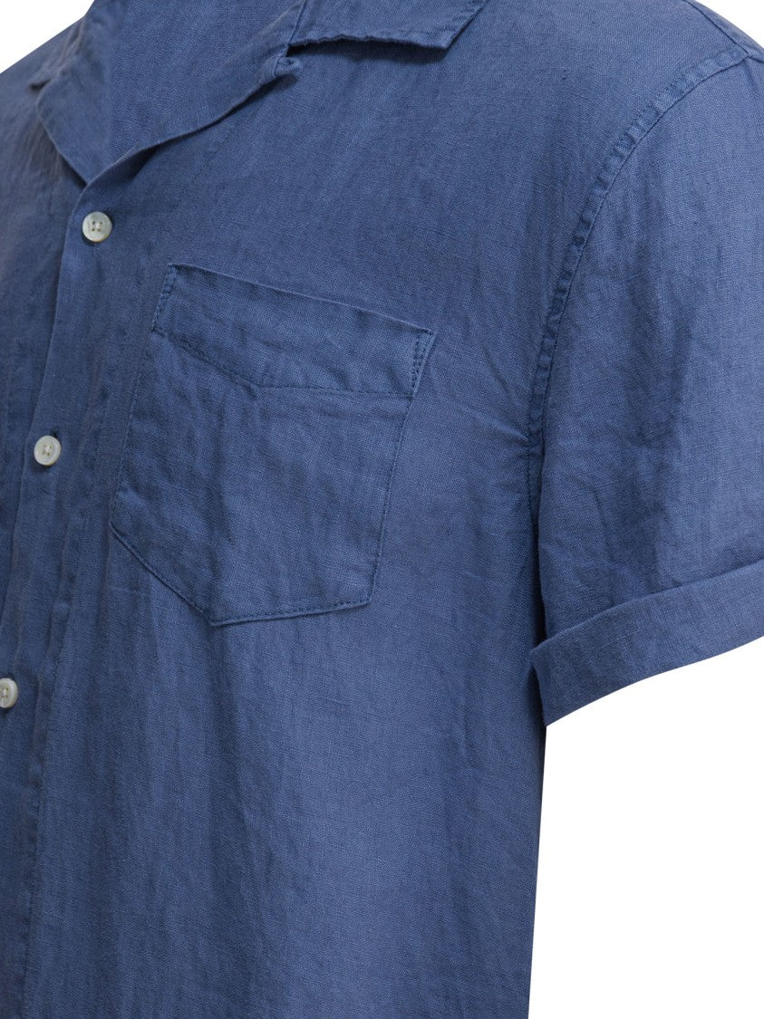 Alex Mill Light Blue Linen Camp Shirt With Relaxed Fit