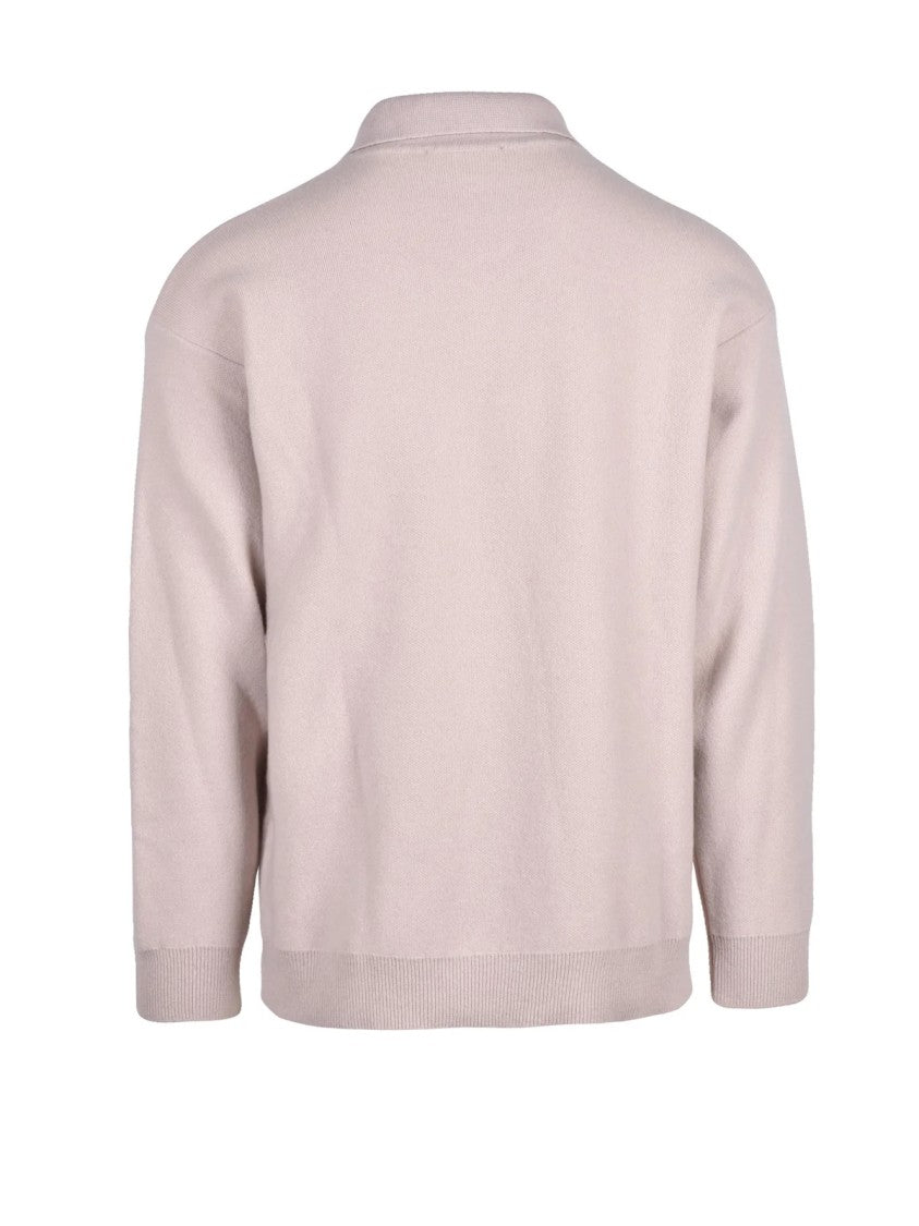 Strikestudio Polo Knit Sweater With Classic Collar And Ribbed Details
