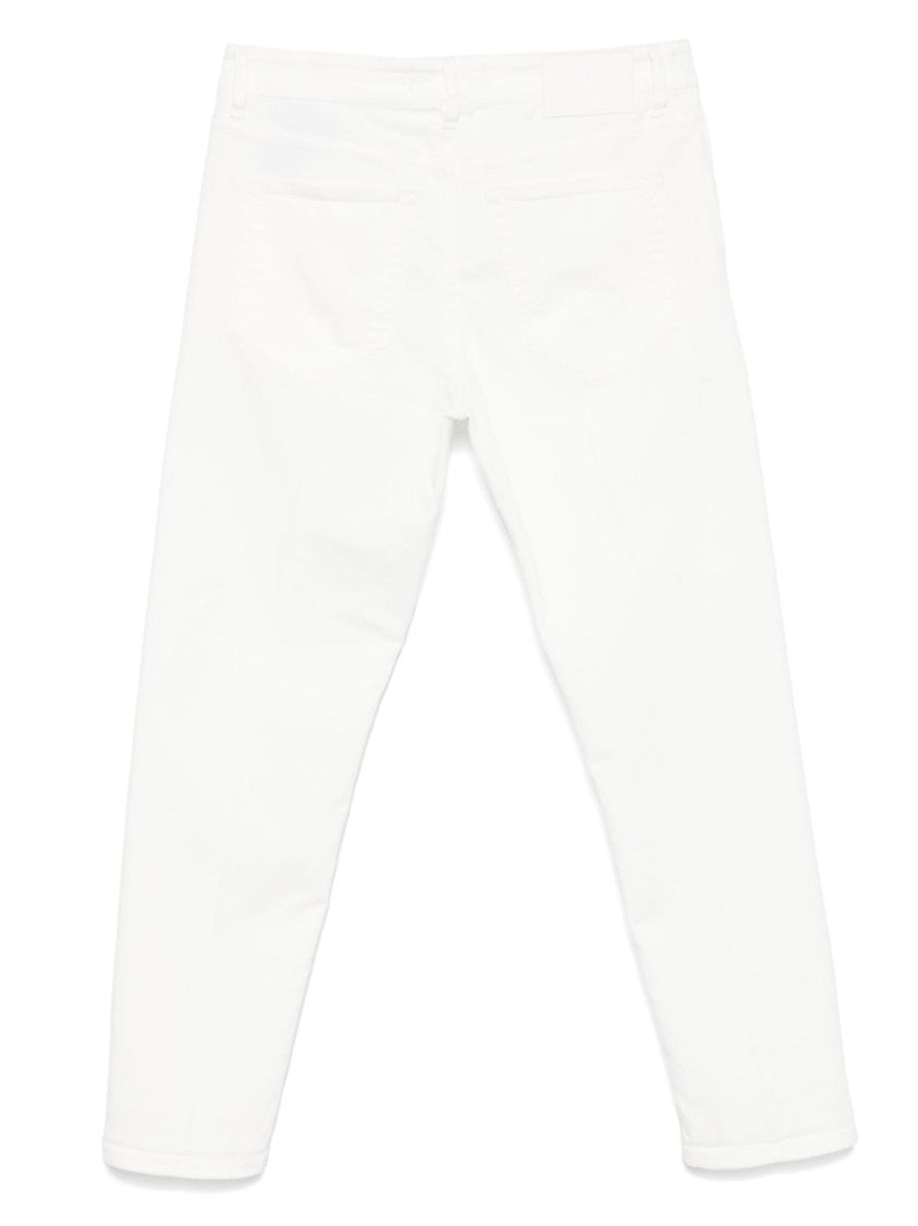 Pt Torino Tapered White Jeans With Classic Five-Pocket Design