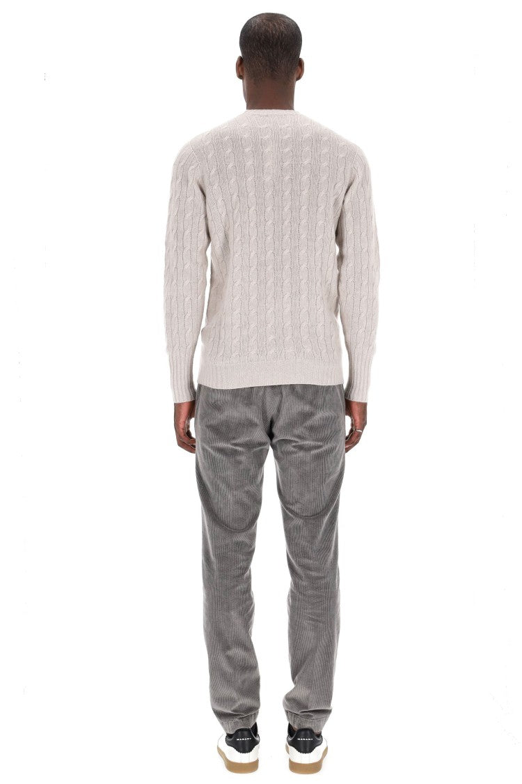 Drumohr Cable Knit Cashmere Crewneck Sweater