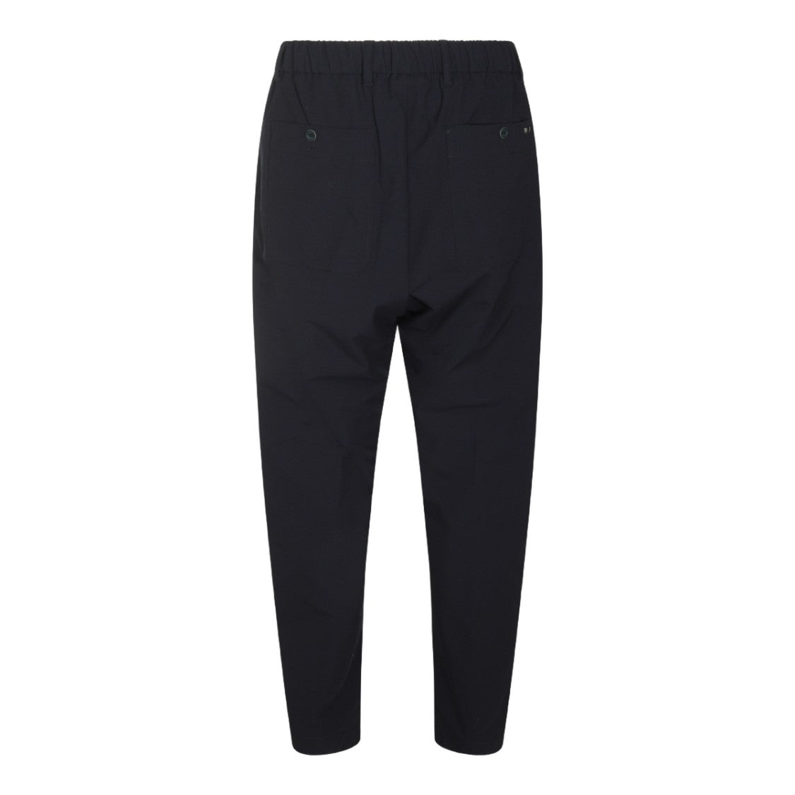 Herno Relaxed Fit Black Trousers With Tapered Leg And Button Closure