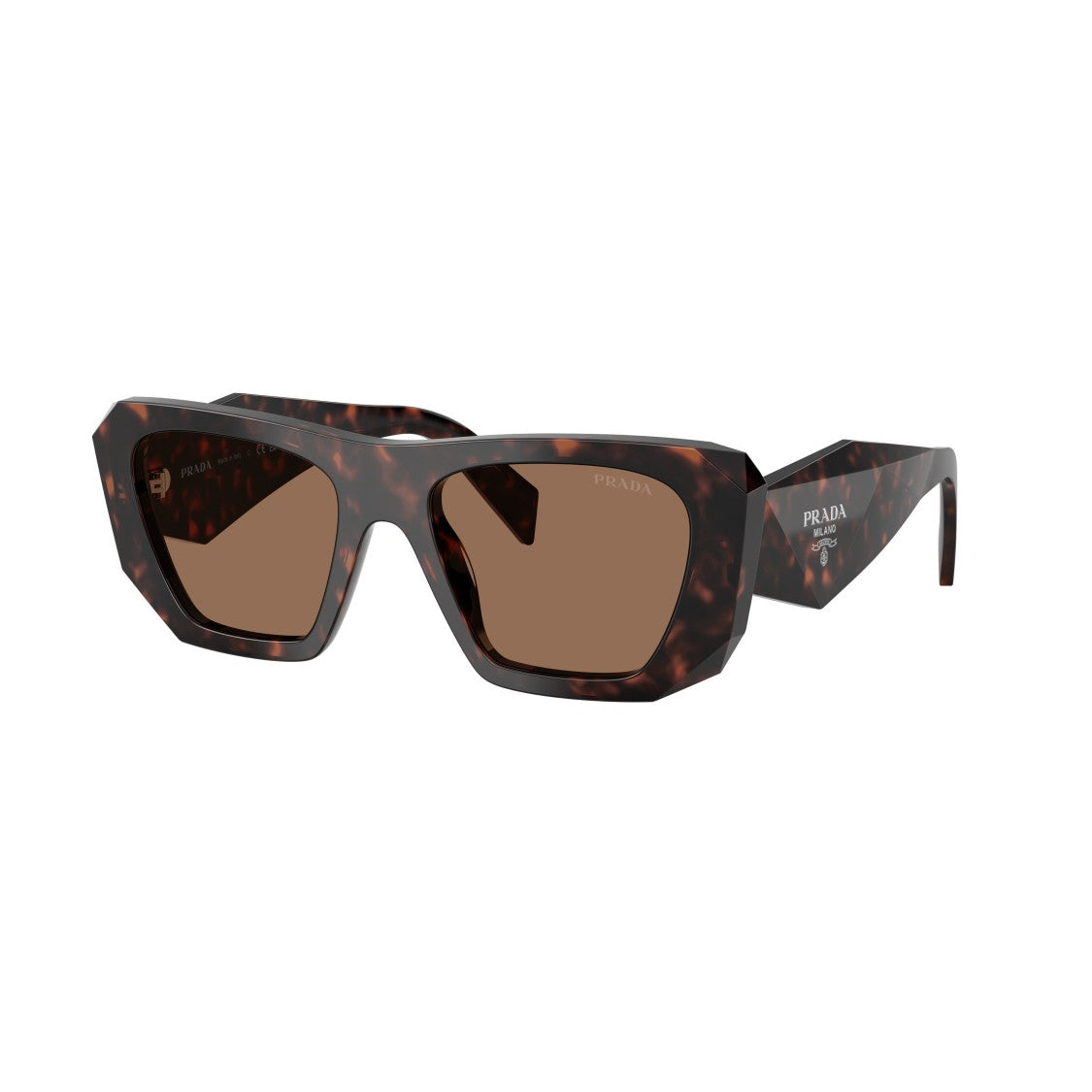 Prada 0Pr B18s Oversized Geometric Frame Tortoiseshell Acetate Sunglasses