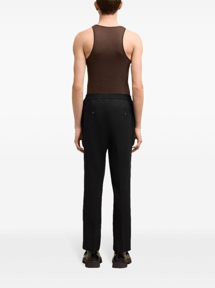 Ami Paris Tapered Black Wool Trousers