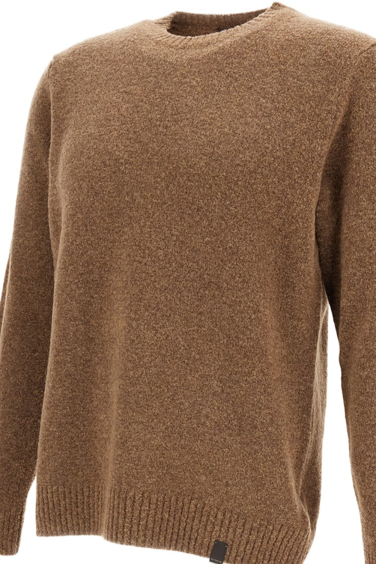 Zanone Textured Knit Sweater With Crew Neckline And Ribbed Trim