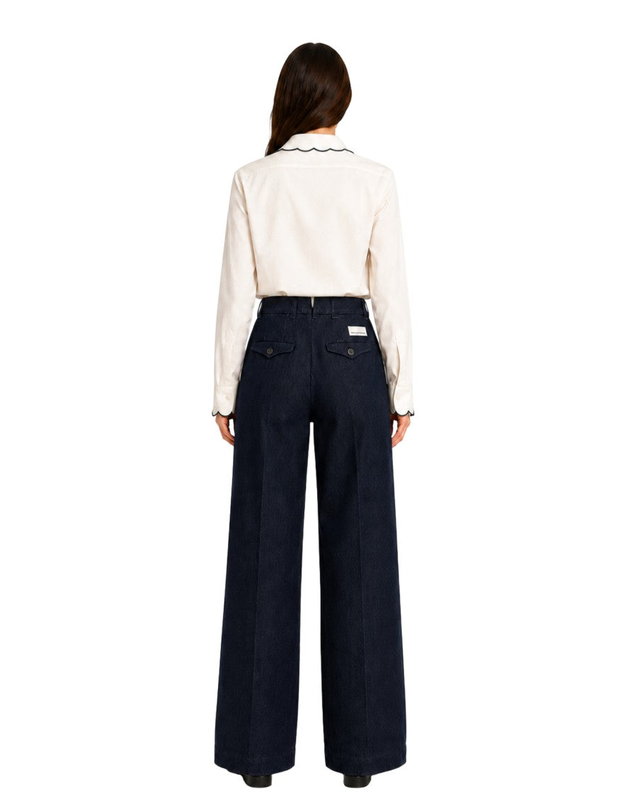 Nine In The Morning Rinse Fiamma Boy Denim Wide-Leg Pants