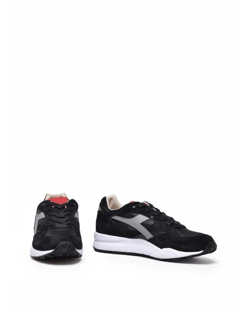 Diadora Heritage Black Leather Polyester Eclipse Italia Sneakers
