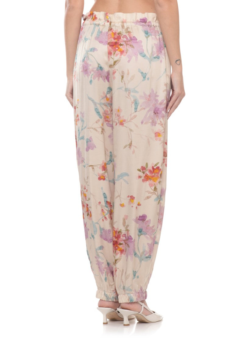 Herno Ivory Viscose Floral Day Dress