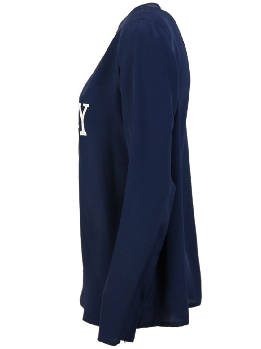 Alberta Ferretti Long-Sleeved Blouse With Keyhole Closure And Graphic Print