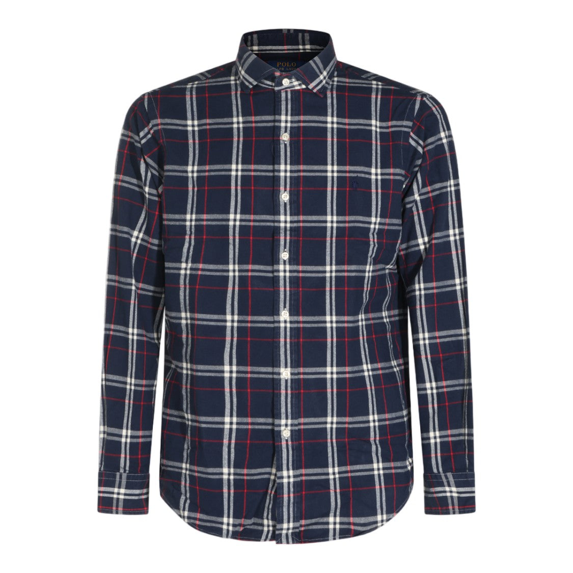 Polo Ralph Lauren Long-Sleeve Button-Up Shirt In Navy Plaid Pattern