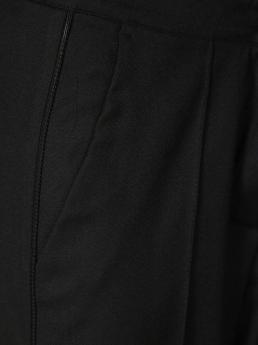 Pinko Straight-Leg Tailored Flannel Pants With Classic Pleats