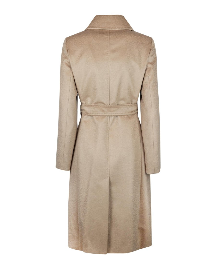 Max Mara Long Wrap Coat With Versatile Double Collar And Rear Slit