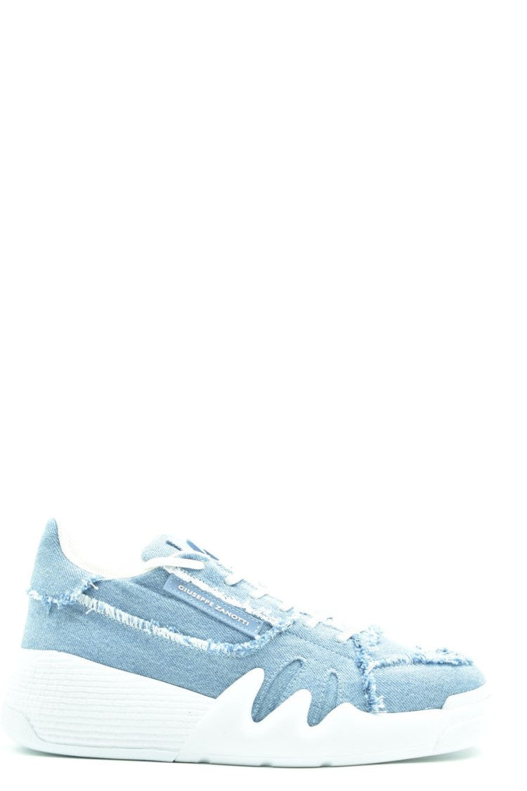 Giuseppe Zanotti Blue Denim Cotton Men's Low-Top Sneakers