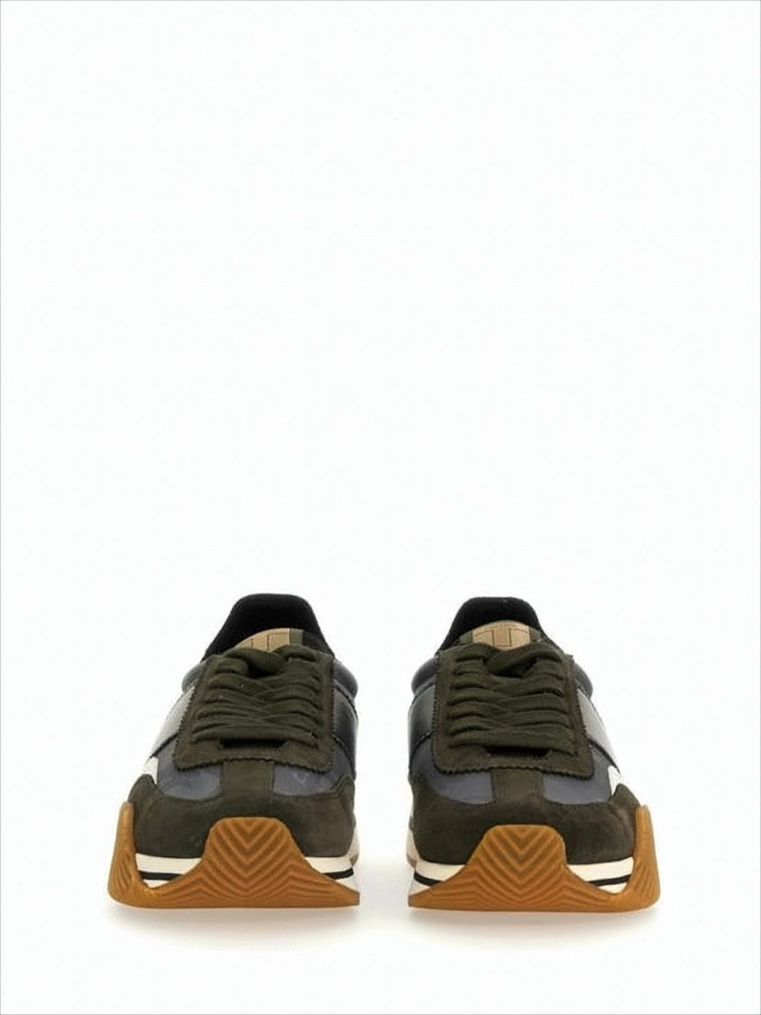 Tom Ford Layered Green And Black Sneakers