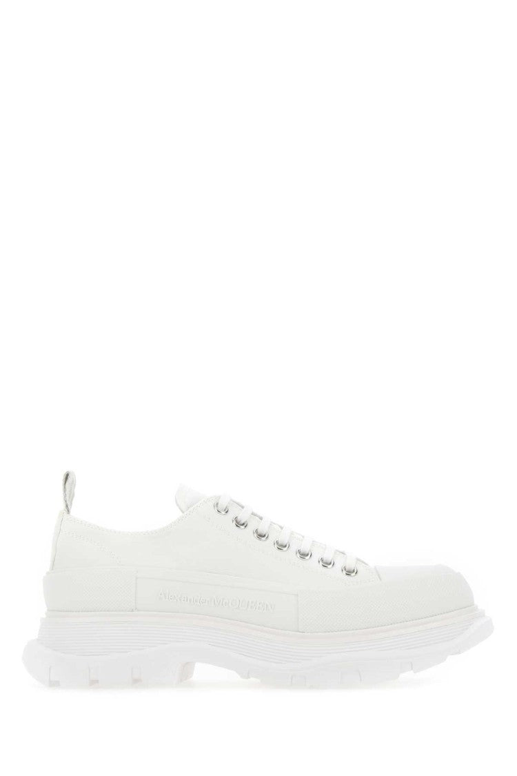 Alexander Mcqueen White Canvas Tread Slick Sneakers