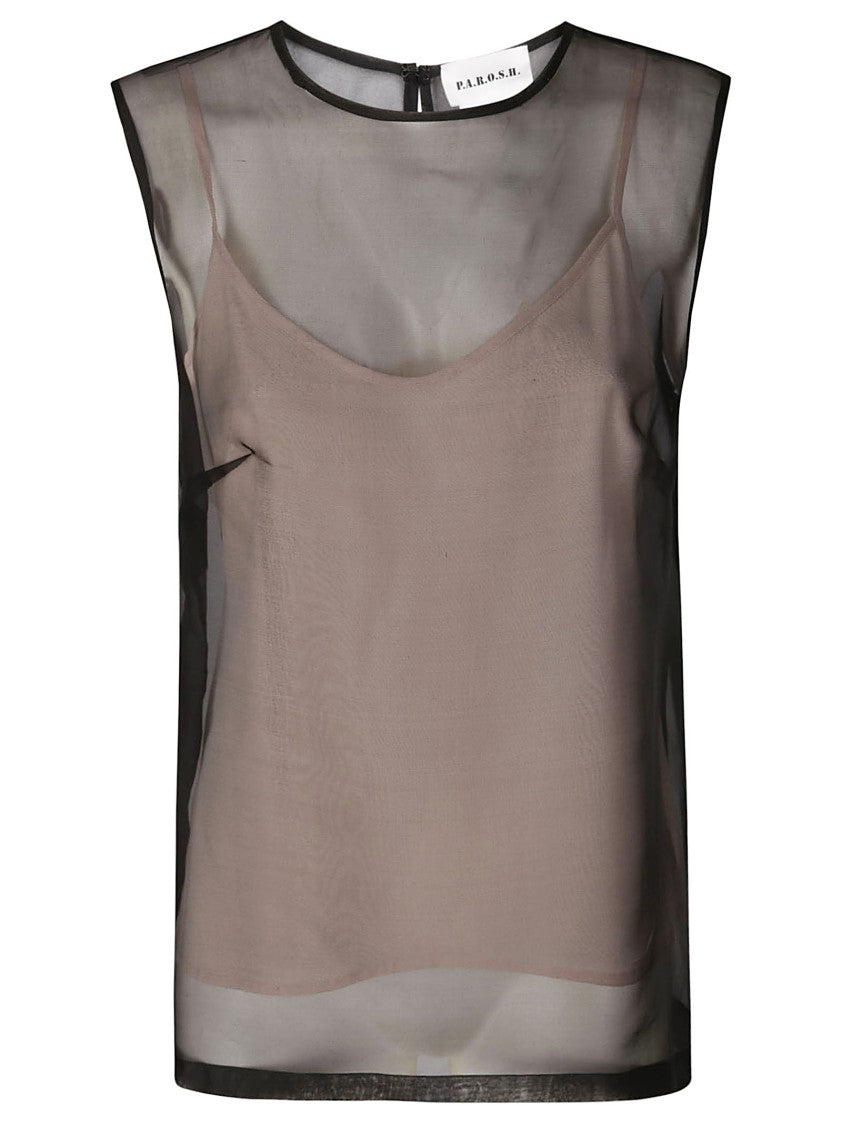 P.A.R.O.S.H. Sheer Black Silk Shirt