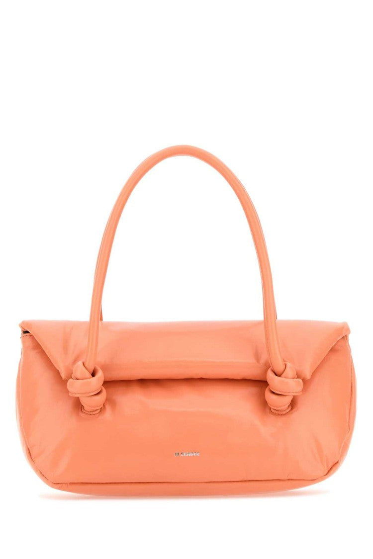 Jil Sander Peach Leather Small Knot Handle Handbag