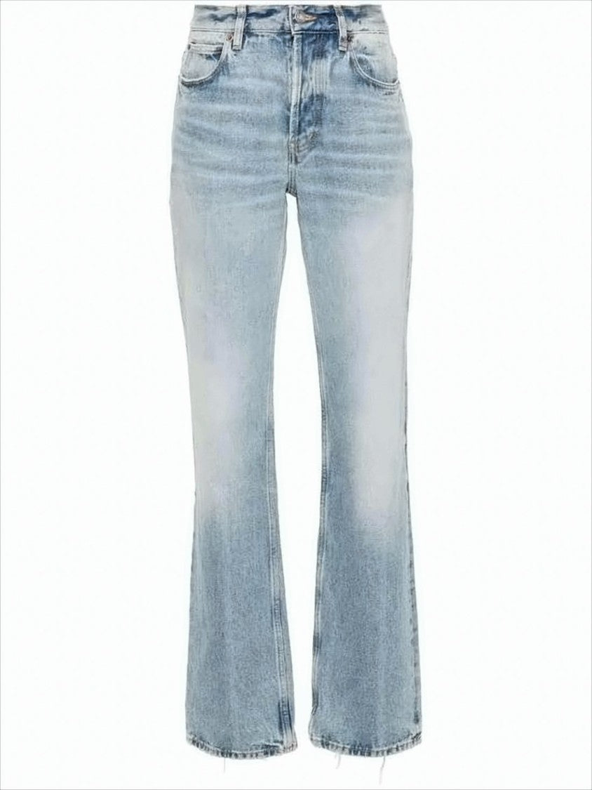Saint Laurent Light Blue Vintage Denim Pants With Five-Pocket Design