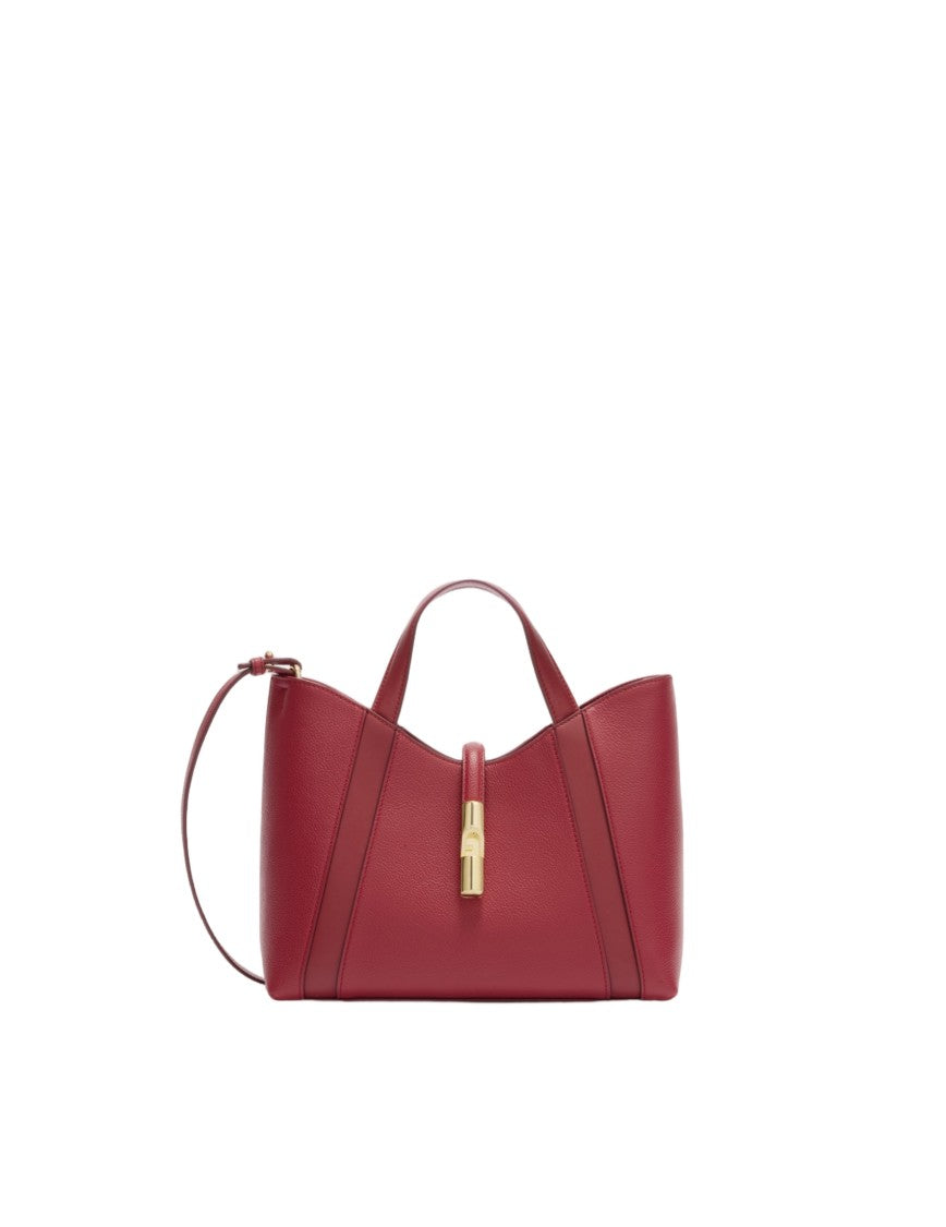 Furla Goccia S Leather Tote Handbag, Cherry Color