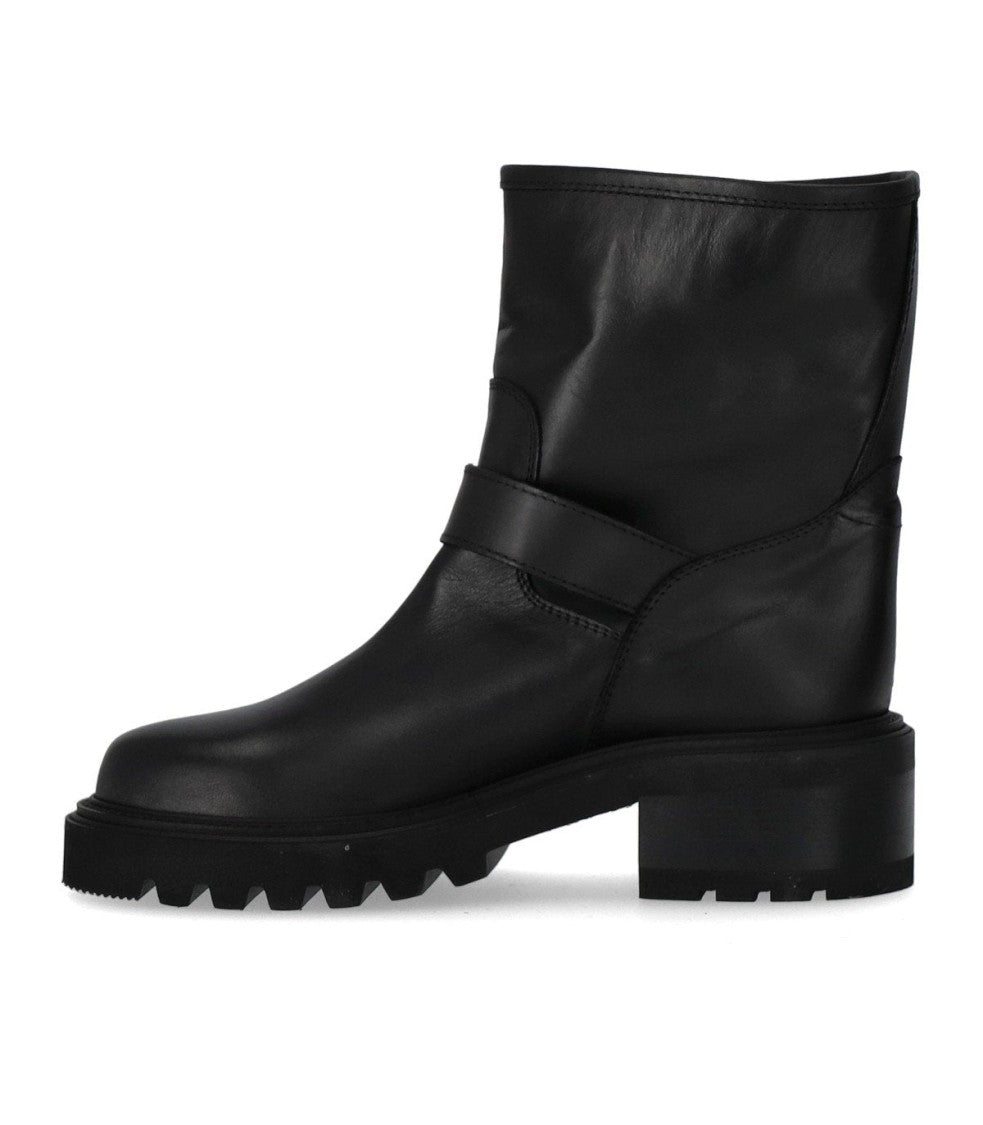 Via Roma 15 Malibu' Black Biker Bootie