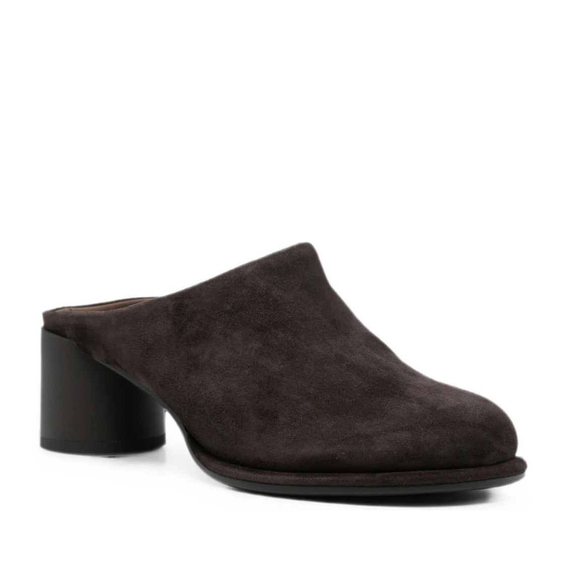 Adrianna Feretti Brown Mid-Heel Minimalist Suede Mules