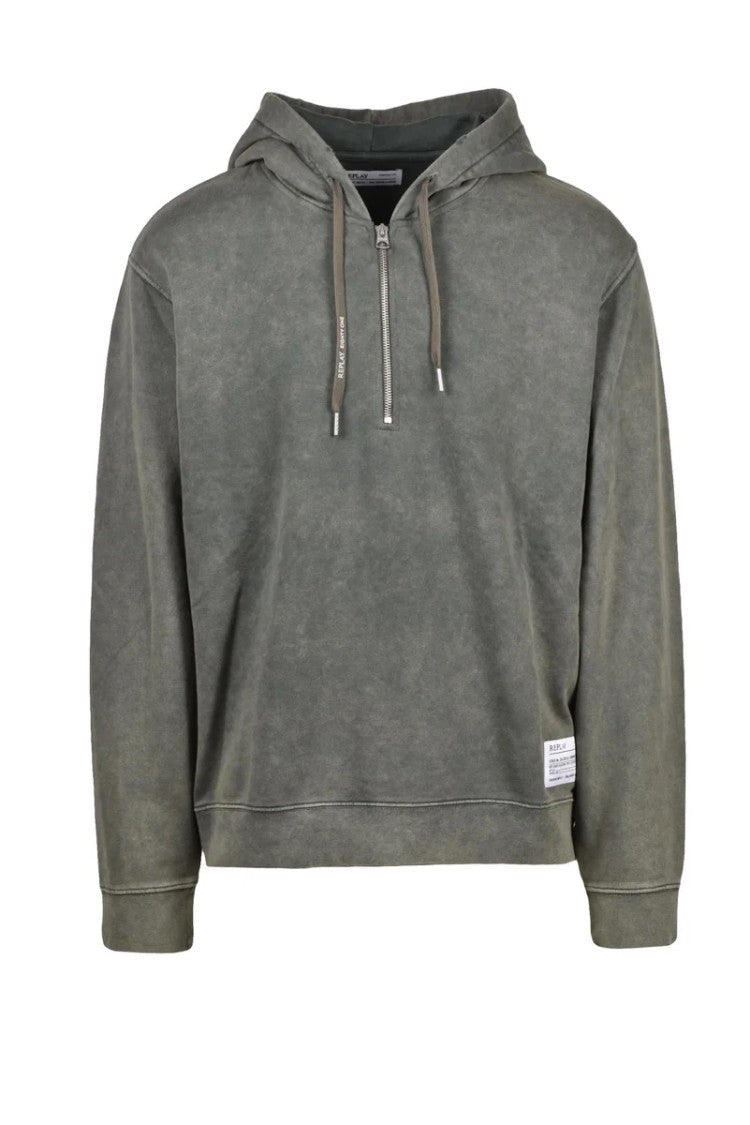 Replay Green Hooded Cotton Sweatshirt