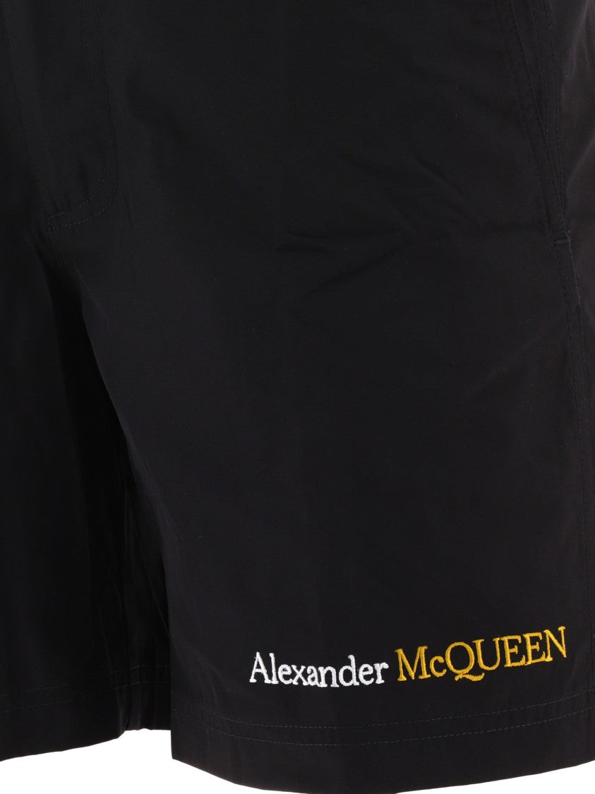 Alexander Mcqueen Tailored Black Swim Shorts