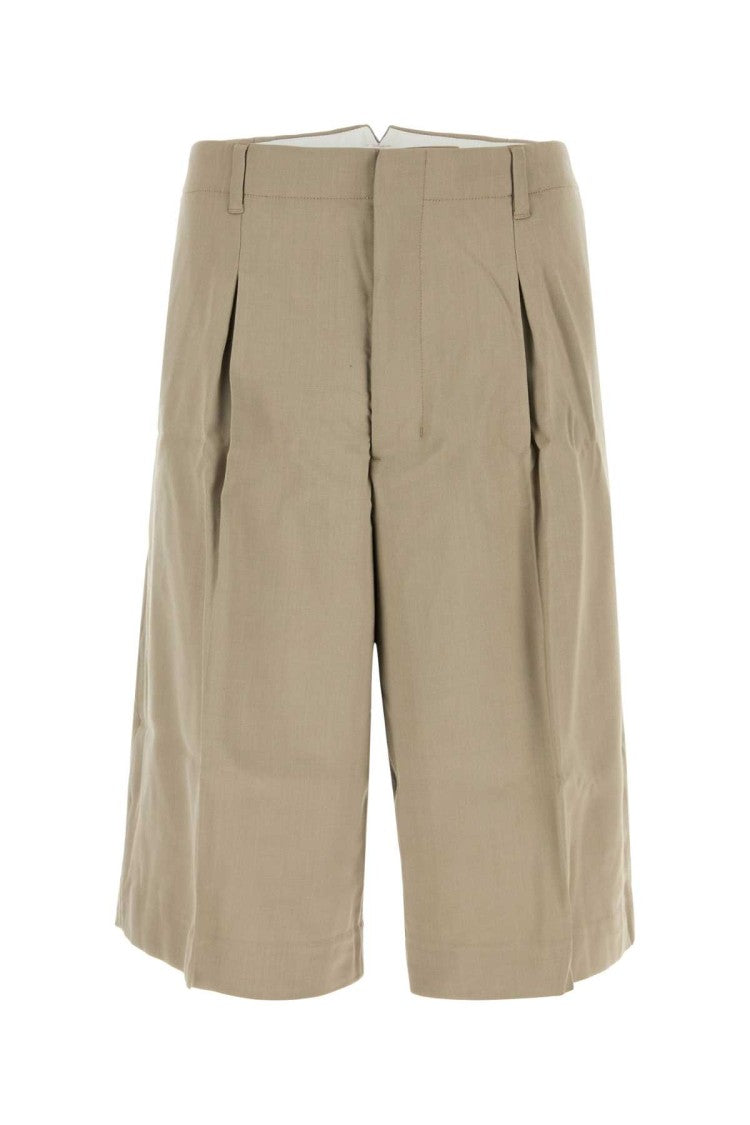 Ami Cappuccino Viscose Blend Bermuda Shorts