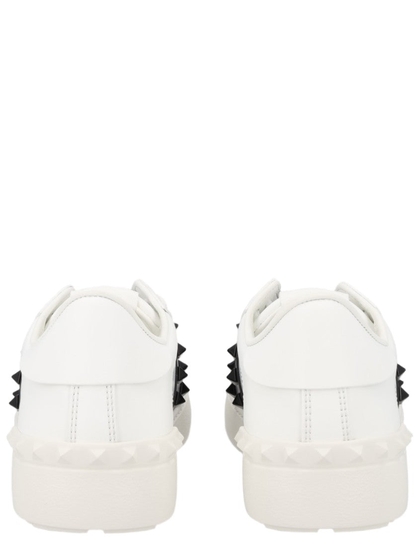 Valentino Garavani White Studded Calf Leather Sneakers