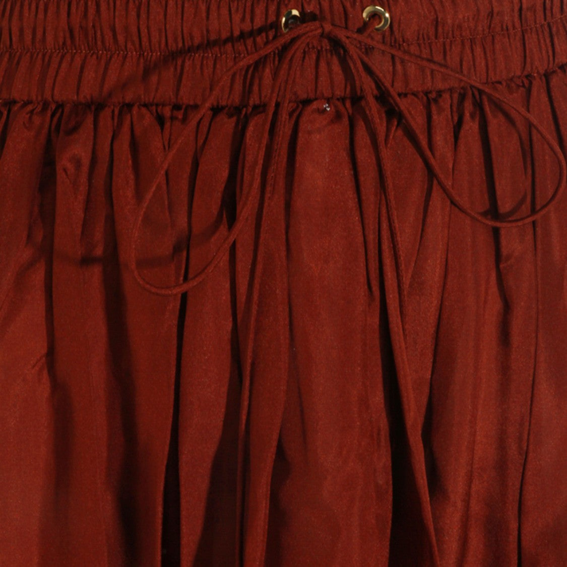 Zimmermann Maxi Red Silk Skirt With Ruffled Hem And Drawstring Waist