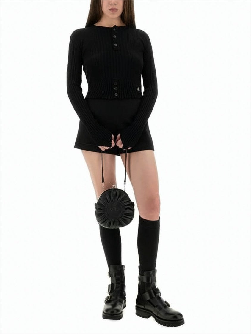 Vivienne Westwood Cropped Fitted Knit Sweater With Button Placket